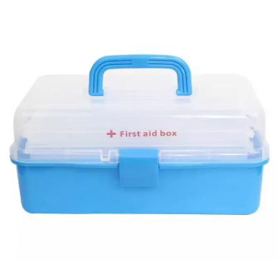 White/Blue 3 Layer First Aid Kit Box